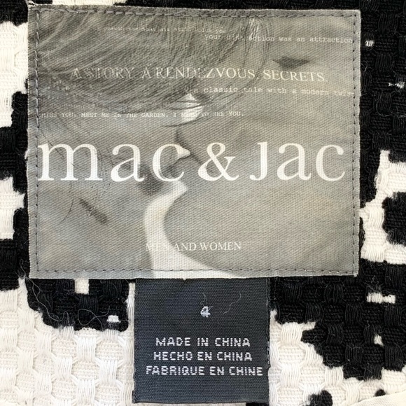 Mac & Jac Black and White Contrast Floral Print Topper Jacket - Picture 9 of 10